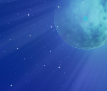 神秘的月亮神秘天空与星星和月亮作为背景照片