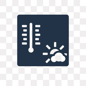 温度计矢量图标隔离在透明背景下, 温度计透明度概念可用于 web 和移动