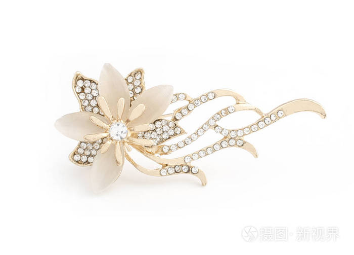 金胸针花宝石和月亮石隔离白色照片 正版商用图片07ock0 摄图新视界 金胸针花宝石和月亮石隔离白色照片 正版商用图片07ock0 摄图新视界