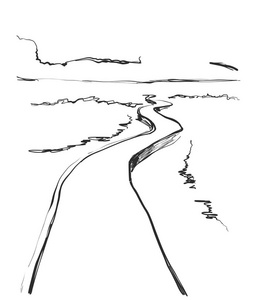 手绘素描.山照片