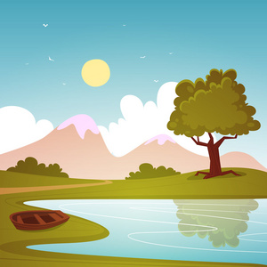 卡通夏天风景图片