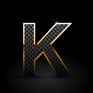 k在黑色背景上的金属图图片