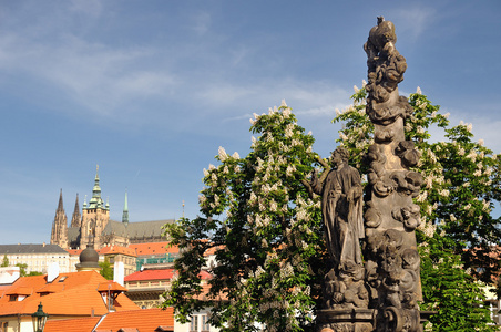在布拉格查理大桥上的雕像圣 cajetan