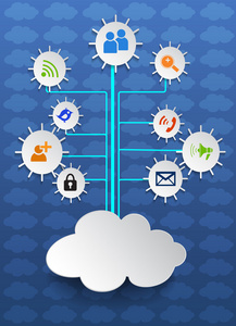 抽象云与社交网络.cloud 计算概念的图标