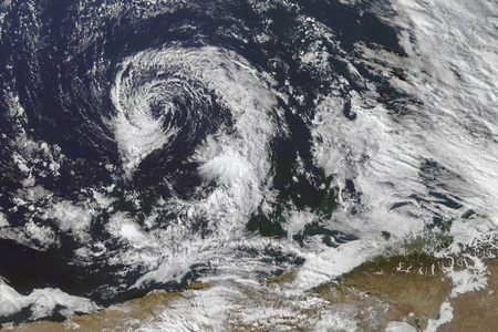 来自太空的飓风。卫星视图。Nasa 提供的这个图像的元素
