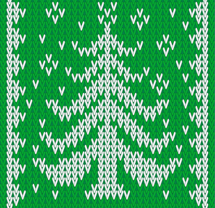 矢量针织无缝背景 圣诞节树