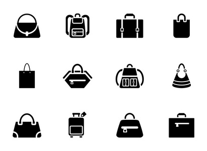 各种各样的黑色行李图标照片