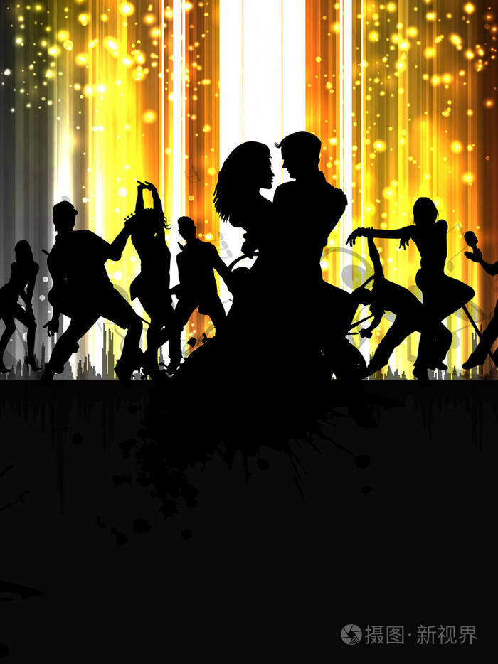 音乐舞蹈晚会背景海报或横幅