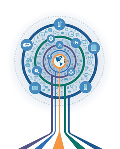 企业数字营销中抽象树形状图片