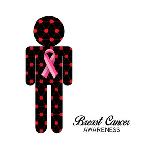 背景粉红色丝带的例证乳腺癌意识的向量
