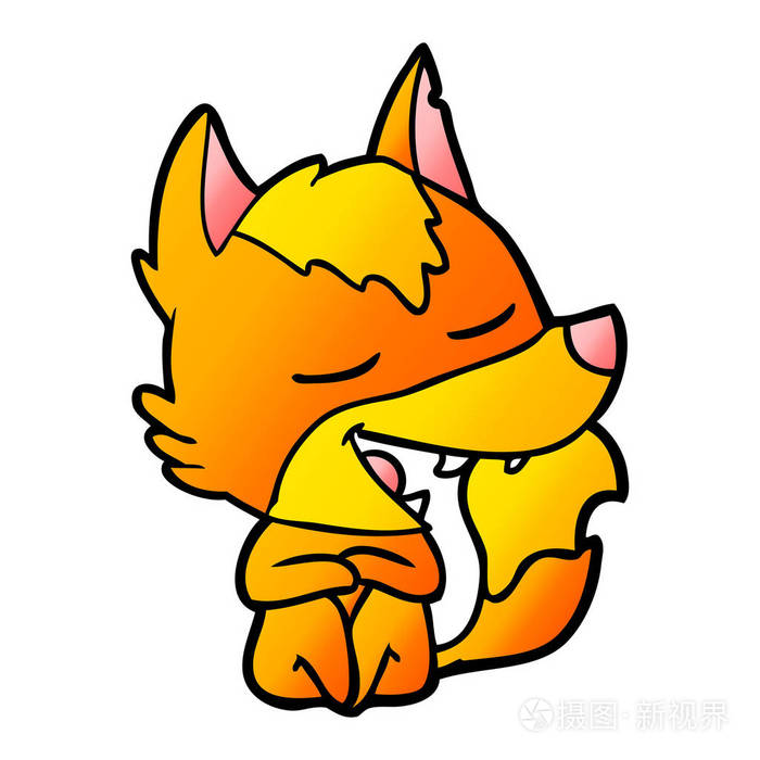 狐狸卡通人物的矢量插图