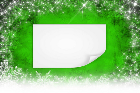 绿色与白色的雪花圣诞背景