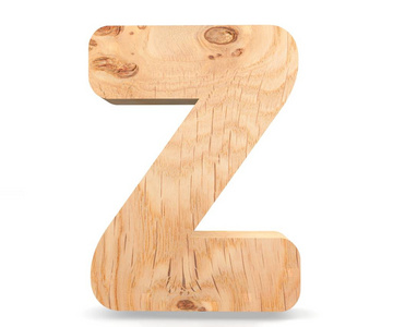 3d 装饰木制字母 大写字母 Z