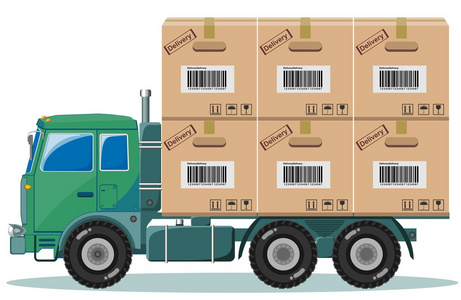 物流货车矢量图图片