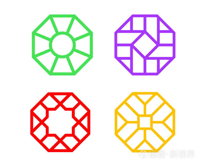 带伊斯兰图案的中国八角窗框