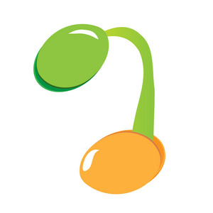 象征生长树苗.图标, 白色背景上的平面隔离.矢量照片