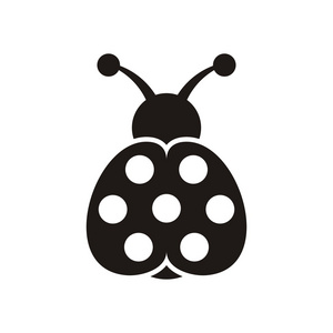 矢量图瓢虫图标集美丽的红色小虫七星瓢虫在绿色的小圆圈矢量标志图标