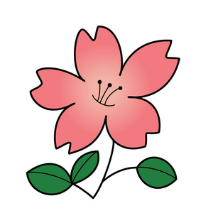 性格可爱可爱的卡通花白色背景为儿童版画, t恤, 彩色书, 有趣和友好