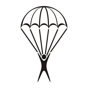 画网运动矢量平面图标降落伞, freefly, 跳伞, 滑翔伞降落伞日历天