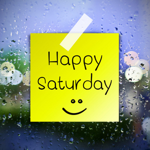 星期六用水快乐星期六滴眼液与副本空间背景照片