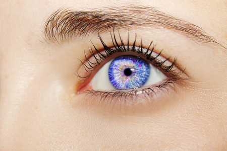美丽有深刻的了解女人的眼睛.近摄镜头照片