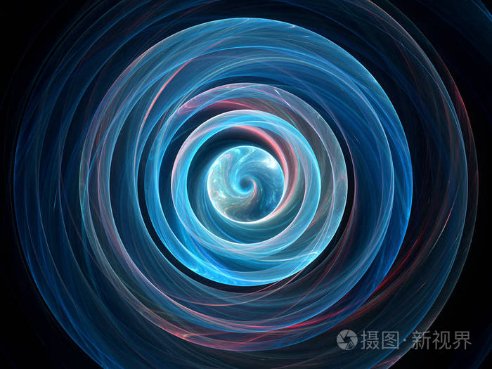 宇宙中的蓝色发光波浪旋转, 引力波