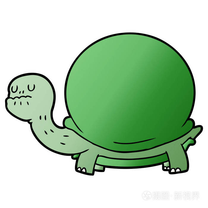 卡通龟的矢量图解
