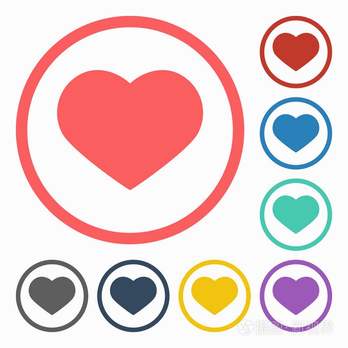 摄图新视界 插画 标志,符号 心的图标.eps