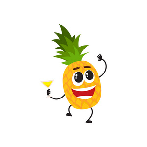 滑稽的菠萝字符有乐趣在党