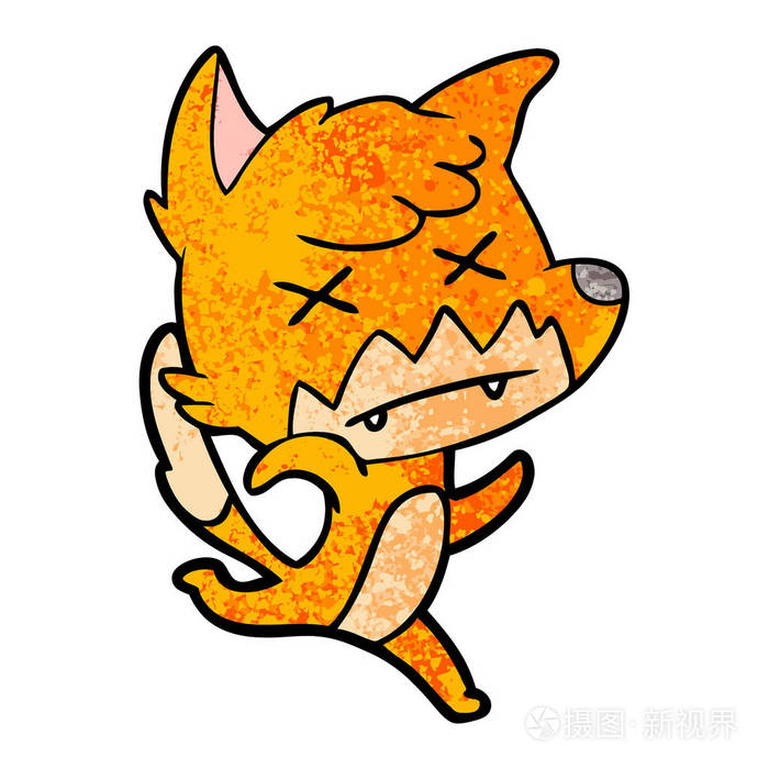 卡通十字眼狐狸