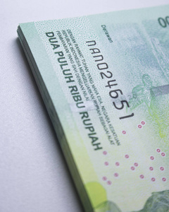 微距金融新两千盾钱印度尼西亚货币现金资助支付微距摄影照片