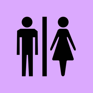 孤立的男性和女性的标志