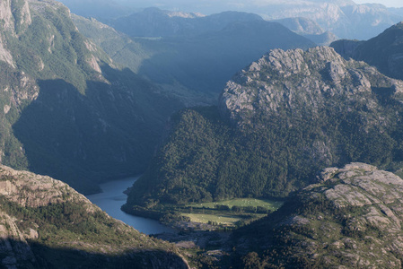 夏日风景与山景，挪威