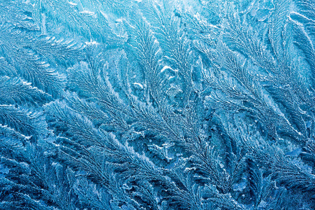 icecold 霜形成的冰晶在美丽独特的图案