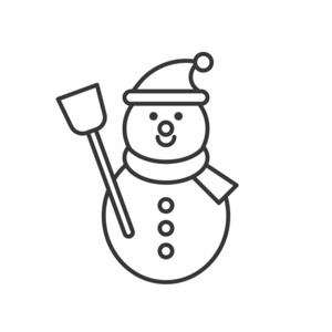 圣诞雪人线图标图片
