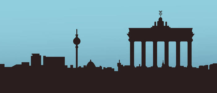 柏林城市天际线剪影