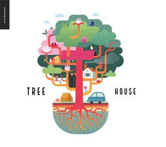 树房子概念