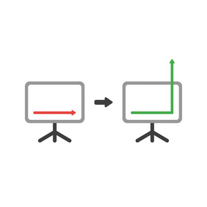 矢量插图图标销售图箭头向下和向上移动的概念