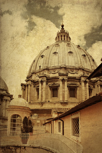 圣伯多禄大教堂，梵蒂冈城，意大利的圆顶