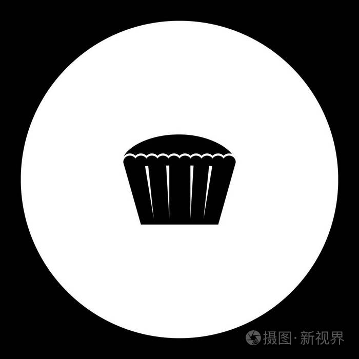 大蛋糕简单的黑色和绿色图标 eps10