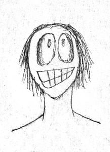 疯狂的风趣的人物肖像素描照片