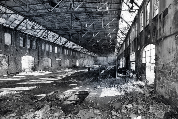 废弃的工厂的大厅