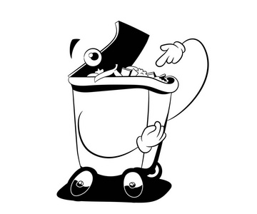 剪影垃圾可以有趣的生态概念扔垃圾.矢量插图照片