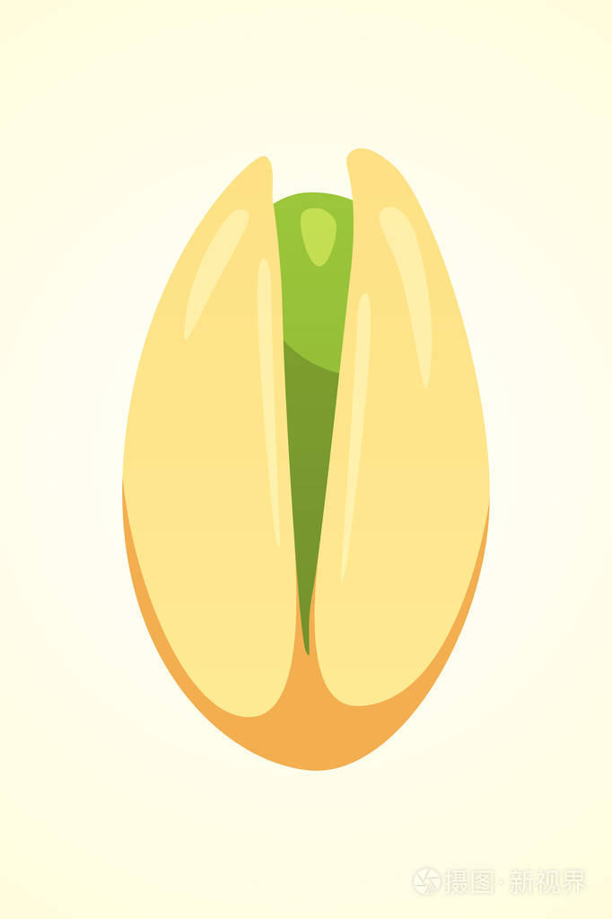 卡通风格中的开心果矢量插画有机食品