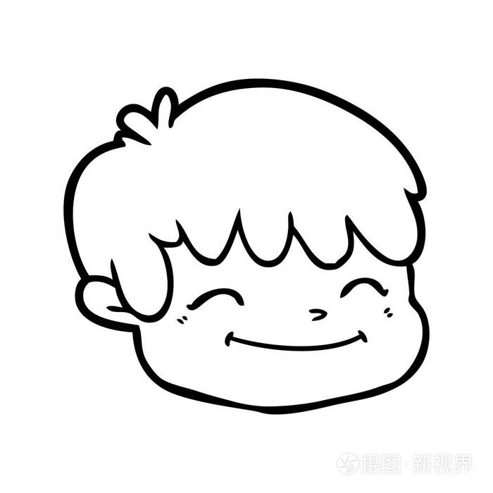 卡通男性脸的矢量图解