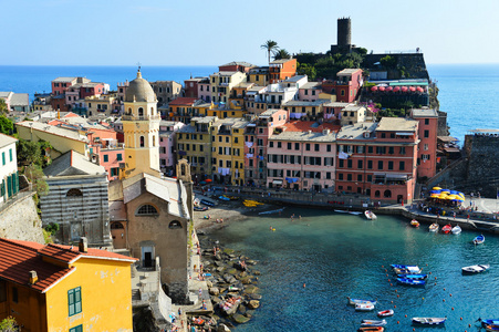 传统的 vernazza，意大利的地中海建筑