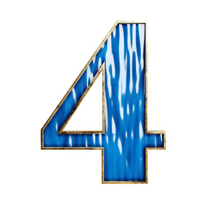 3d 蓝色字母和数字在玻璃和青铜材料隔绝3d 例证