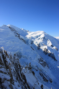 白雪皑皑的勃朗峰高峰