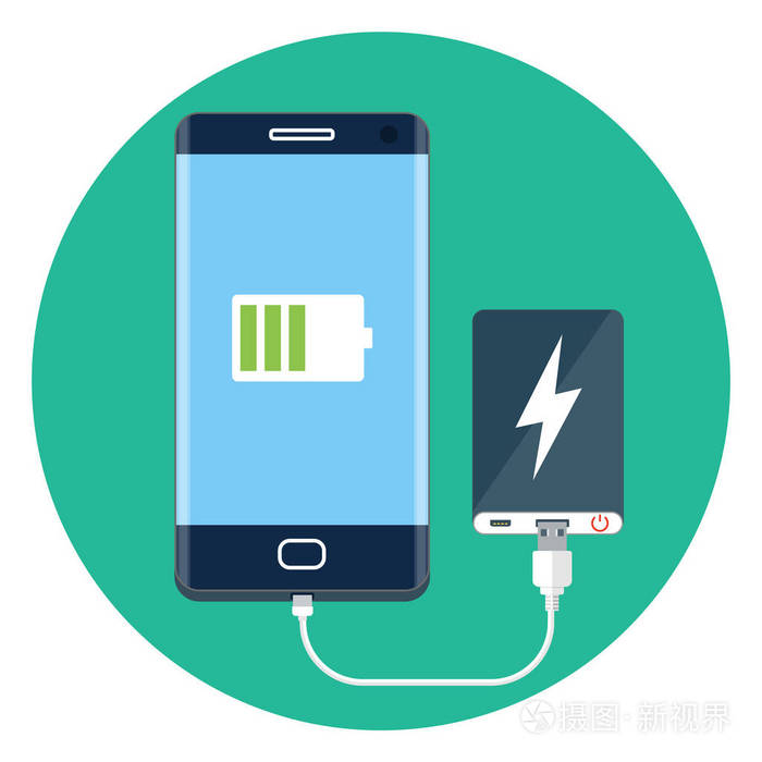 电力银行充电手机插画-正版商用图片07rvk2-摄图新视界