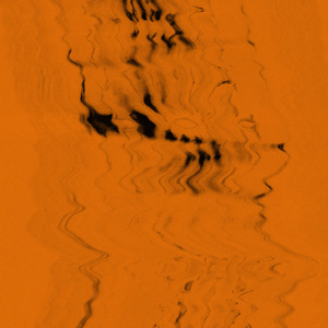 抽象数字屏幕故障效果纹理。橙色和黑色